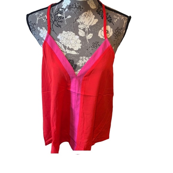 Tops - Red & Pink Color Block Racerback Tank size large